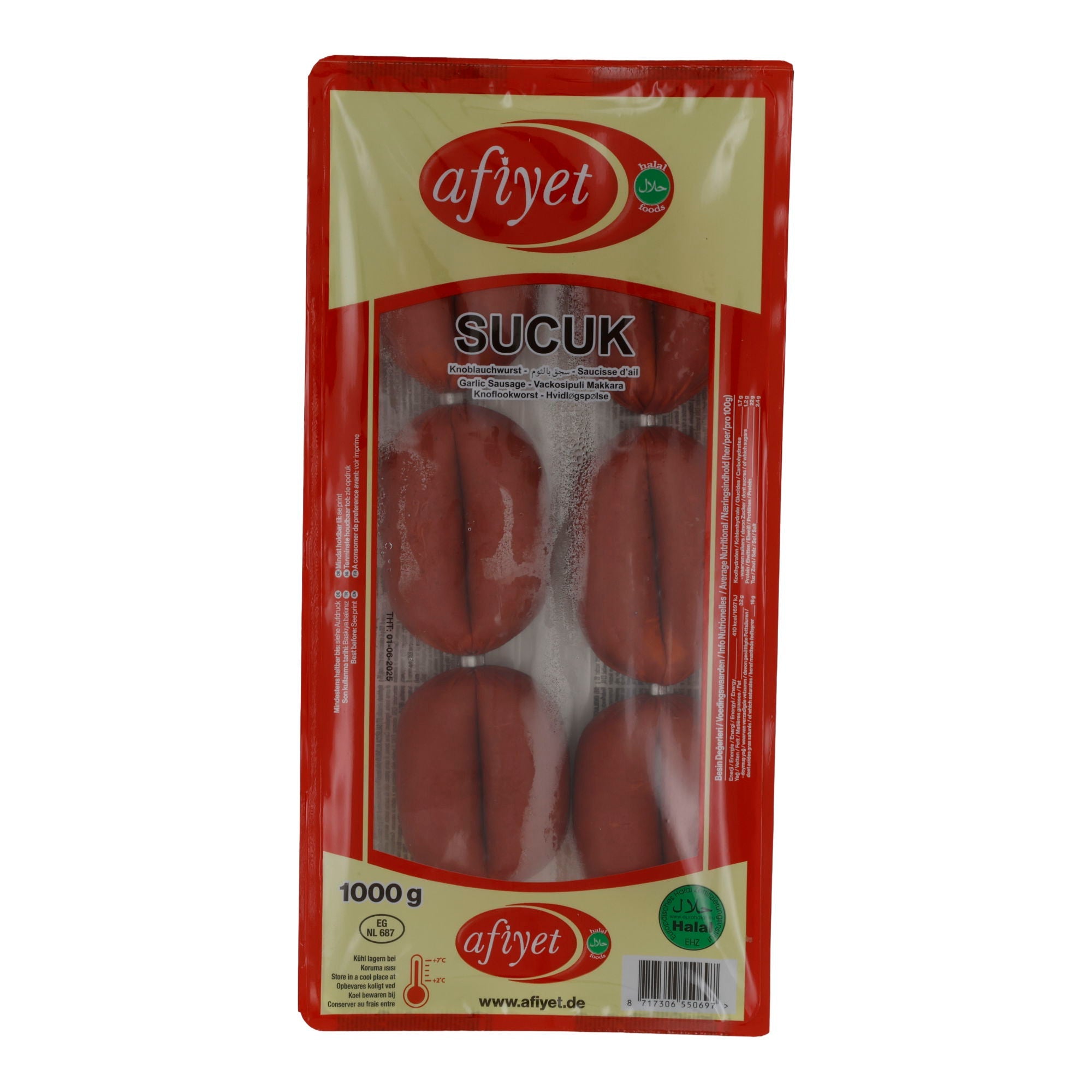 Knoblauchwurst Afiyet Sucuk | Traditionell | Aus Türkei | 1000 g AFIYET